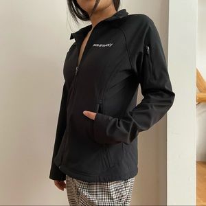 EUC Black Yahoo Collared Zip Up Jacket